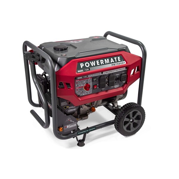 Powermate Portable Generator, Gasoline/Liquid Propane, 6,000 W/5,640 W Rated, 7,500 W/7,180 W Surge - P0081800