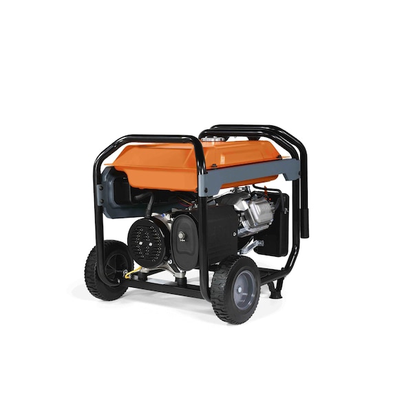 Generac Portable Generator, Gasoline, 6,500 W Rated, 8,125 W Surge, Recoil Start, 120/240V AC, 27.1 A - 7680