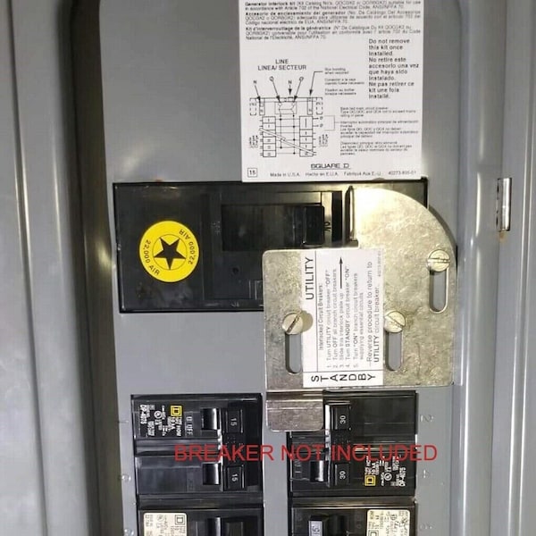 Liftcharger Generator interlock kit for Square D QO and Homeline 150 - 200 Amp Main Panel - HQL150225