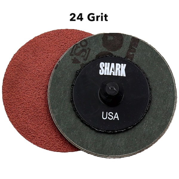 Discos de Mini Molienda de Óxido de Aluminio de 2" y 24 Grit de Shark Industries - Paquete de 25 - 13226