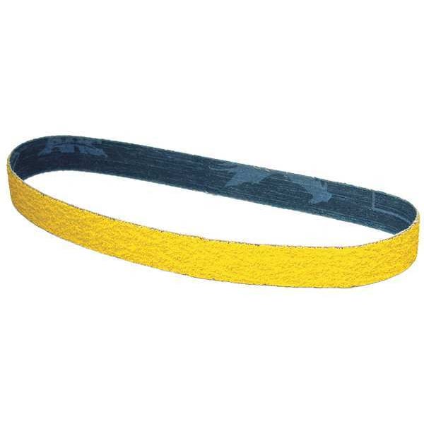 Cinturón de lijado Arc Abrasives, recubierto, 3/4 pulgadas de ancho, 18 pulgadas de largo, grano 60, medio, cerámico, Predator, amarillo - 71-007018005K