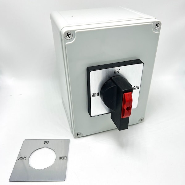 Liftcharger 125A Manual Transfer Switch, Shore-Off-Inverter/Gen for 120V or 240V Devices - ENC125A