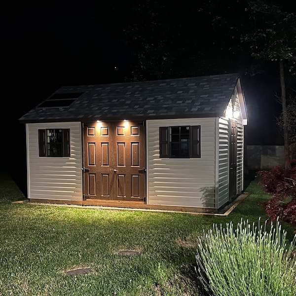 Liftcharger Shed Off-grid Solar Kit for Light and Fan, Panel + Battery + Light Fixtures - SOG1001230LF