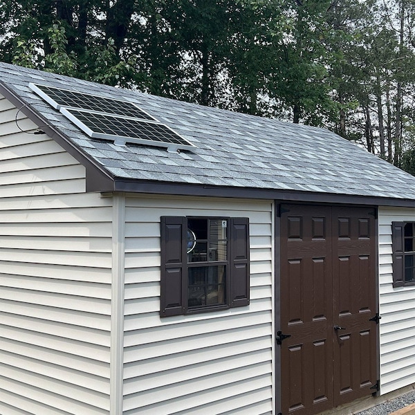 Liftcharger Shed Off-grid Solar Kit for Light and Fan, Panel + Battery + Light Fixtures - SOG1001230LF