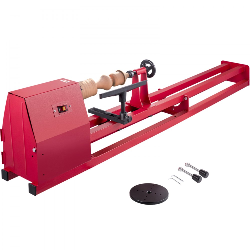 VEVOR Wood Lathe, 14''x40'' Power Lathes, 1/2 HP Wood Lathe Machine, 1/2 Phase Benchtop Lathe, Excelsior Wood Lathe, 1100,1600,2300,3400 Rpm Power Wood Lathes with 3 Chisels 3 Wrenches and Accessories - GSJMMCS1000-1OR12V1