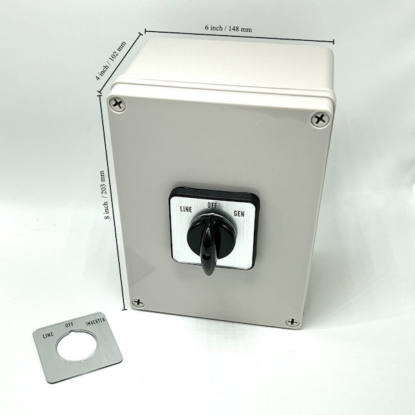 Liftcharger 63A Manual Transfer Switch Line-Off-Gen/Inverter for 120V or  240V - ENC9019