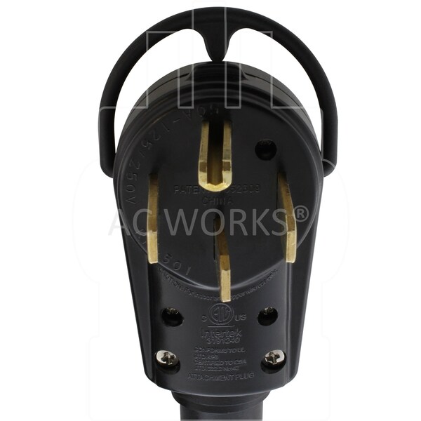Ac Works 75ft 50 Amp Generator Rubber Transfer Switch Power Cord - TE1450RU-075