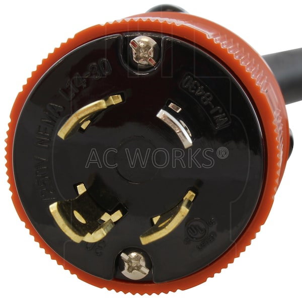 Ac Works Generator Emergency Power Kit with L14-30 Inlet Box and 25ft Cord - EPL1430KIT-025