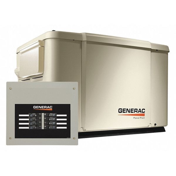 Generac Automatic Standby Generator, Natural Gas/Propane, Single Phase, 7.5kW LP/6kW NG, Air Cooled - 6998
