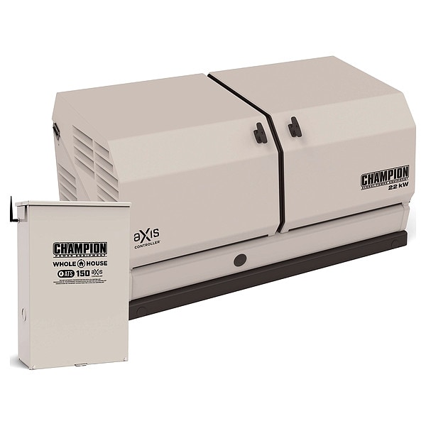 Champion Power Equipment Standby Generator, Natural Gas/Propane, Single Phase, 22kW LP/19.8kW NG, Air Cooled - 201378