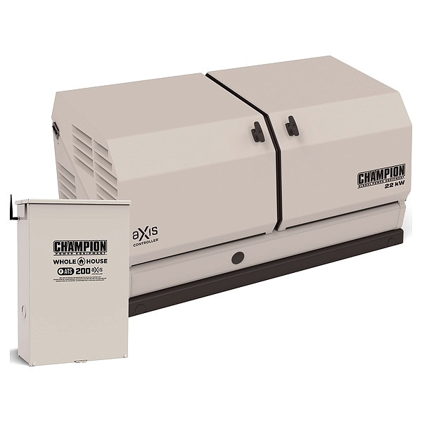 Champion Power Equipment Standby Generator, Natural Gas/Propane, Single Phase, 22kW LP/19.8kW NG, Air Cooled - 201222