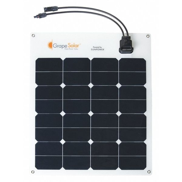 Grape Solar Monocrystalline Solar Panel, 50 W, 17.7V DC, 2.8 A, 36 Cells, Wire Lead - GS-FLEX-50W