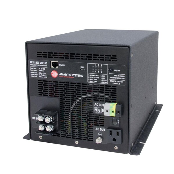 Wormhole 1200 watt, 20-40V Input 110V Output AC Intelligent Pure Sine Wave Inverter - WO1322527
