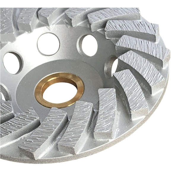 Rueda copa espiral definitiva de Ox Tools 4" con 18 segmentos - Taladro de 7/8" - 5/8" - OX-UPSC18-4