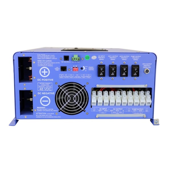 Aims Power Power Inverter and Battery Charger, Pure Sine, 24,000 W Peak, 8,000 W Continuous, 1 Outlets - PICOGLF80W48V240VS