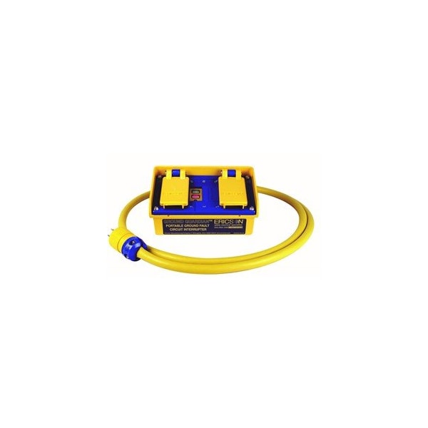 Ericson Gfci Portable, 15A Auto, 6 ft., Indust. Gra - 1060
