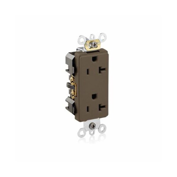 Leviton Receptacle, Deco, 20A, 5-20R, 125V, Brown - 16362
