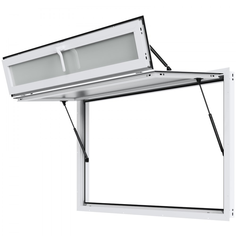 VEVOR Concession Window 60"x36", Aluminum Alloy Food Truck Service Window with Triple Sliding Windows & Awning Door & Drag Hook, Up to 85 Degrees Serving Window for Food Trucks Concession Trailers - KKFDFWCK60X3IHF85V0