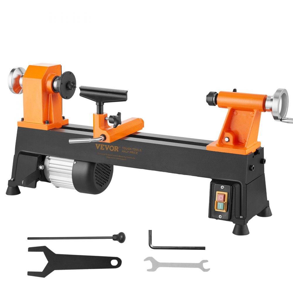 VEVOR Benchtop Wood Lathe, 10 in x 18 in, 0.5 HP 370W Power Wood Turning Lathe Machine, 5 Variable Speeds 780/1320/1920/2640/3840 RPM with Rod Injection Wrenches Faceplate Foot Pads, for Woodworking - TSMGCCT1805HPDPOXV1