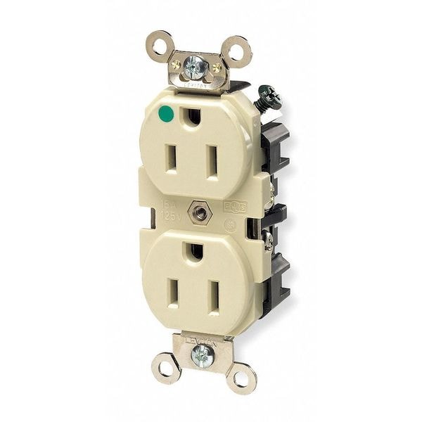 Leviton Receptacle, 15 A Amps, 125VAC, Duplex Outlet, 5-15R, Brown - 8200