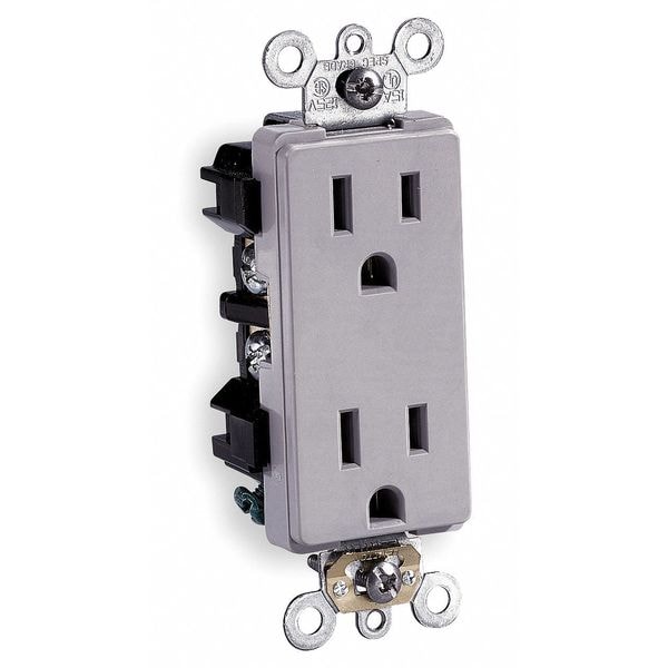 Leviton Receptacle, Deco, 15A, 5-15R, 125V, Brown - 5325