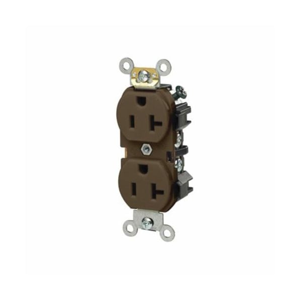 Leviton Electrical Receptacles Sm Dup Rec 20A -125V -Side Brown - 5342