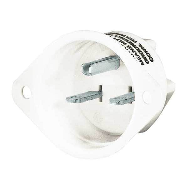 Bryant Flanged Inlet, 15 A Amps, 250V AC, Panel Mount, Inlet Outlet, 6-15R, Brown - 5678