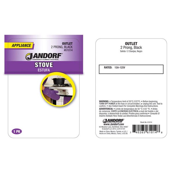 Jandorf Jandorf 15 amps 125 V Black Outlet 1 pk - 61014
