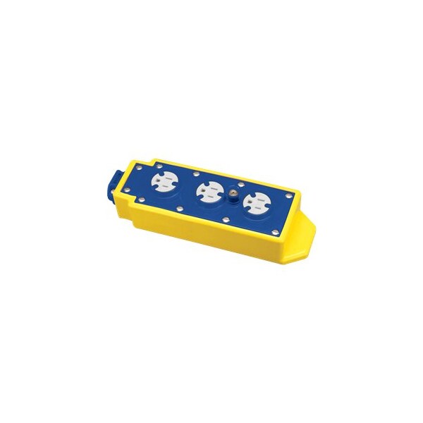 Ericson Portable Yellow Tri-Tap Outlet Box, Nema - 7002