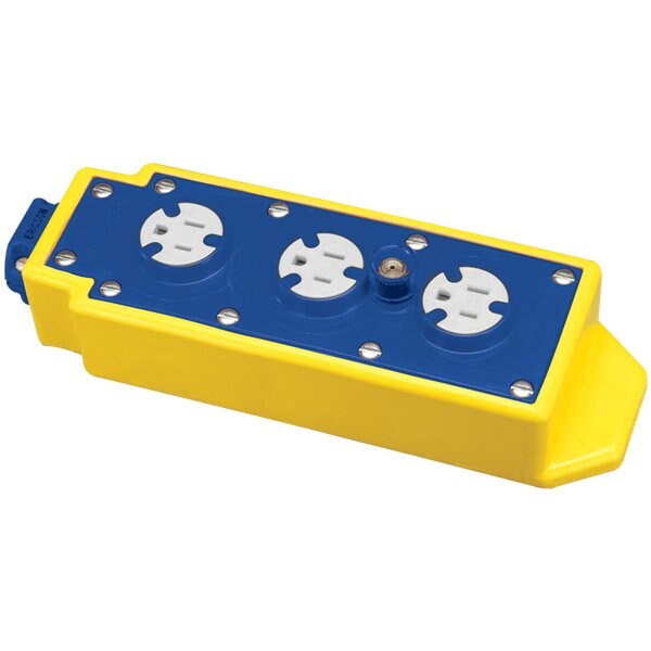 Ericson Portable Yellow Tri-Tap Outlet Box, Nema - 7002
