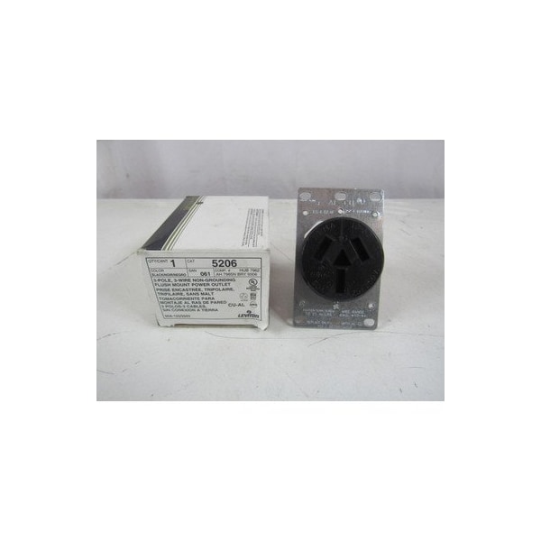 Leviton Outlets Flush Mount Power Outlet 3P 50A 125/250V 3Wire - 5206