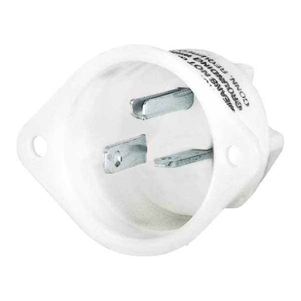 Bryant Flanged Inlet, 20 A Amps, 250V AC, Panel Mount, Inlet Outlet, 6-20R, Brown - 5478