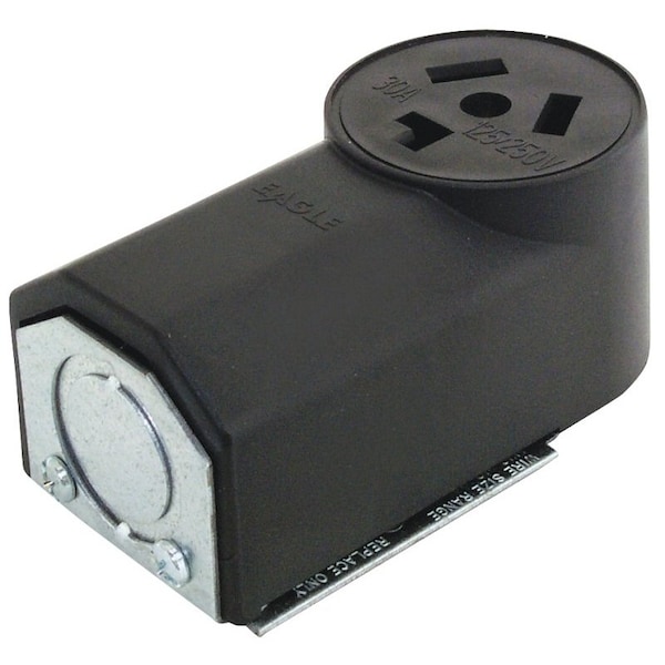 Eaton Wiring Devices Power Receptacle, 3 -Pole, /250 V, 30 A, NEMA: NEMA 10-30R, Black - 125