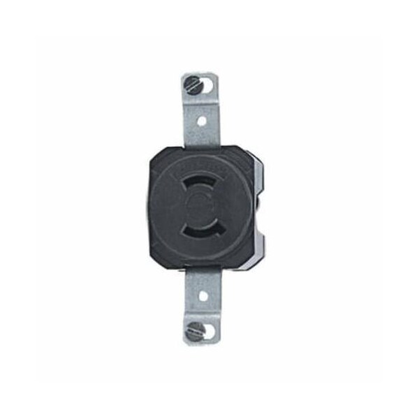 Leviton 15A Single Receptacle 2P 2W 125V L1-15R Bk - 7535
