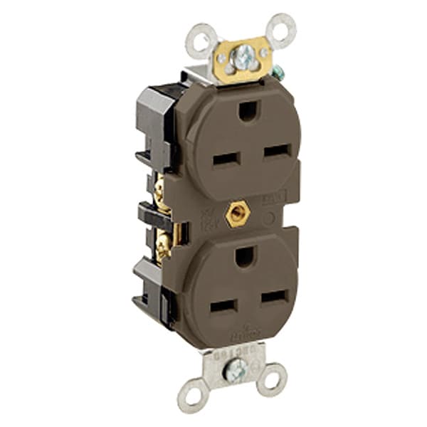 Leviton Receptacle, 15 A Amps, 250VAC, Duplex Outlet, 6-15R, Brown - 5662
