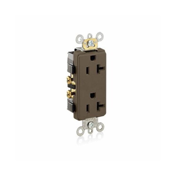 Leviton Receptacle, Deco, 20A, 5-20R, 125V, Brown - 16352