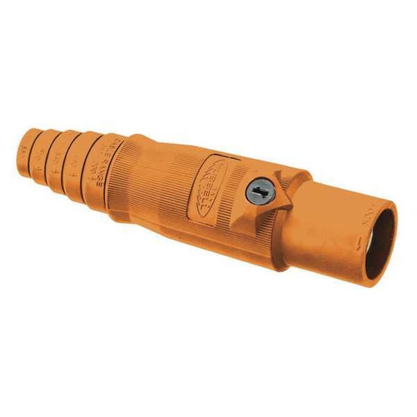 Hubbell Wiring Device-Kellems Connector, 3R, 4X, 12, Male, Org, 2/0 to 4/0 - HBL400MO