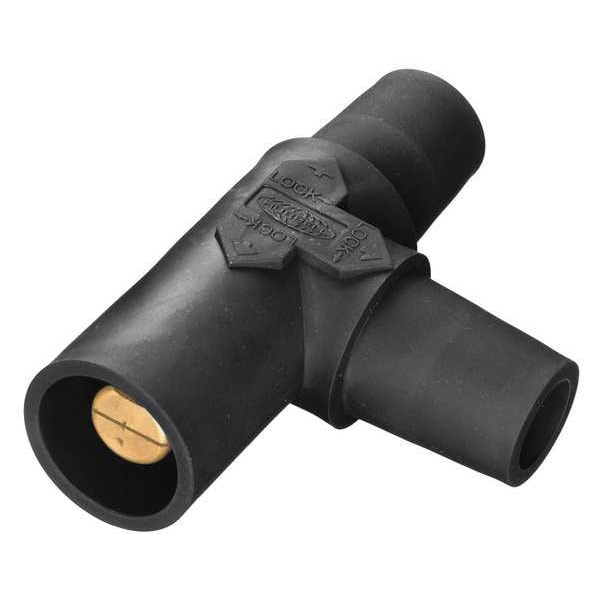 Hubbell Wiring Device-Kellems Tapping Tee, Blk, Female-Female-Male - HBLTBK