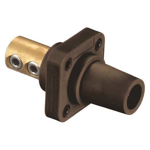 Hubbell Wiring Device-Kellems Receptacle, Brown, Female, Double Set Screw - HBLFRBN