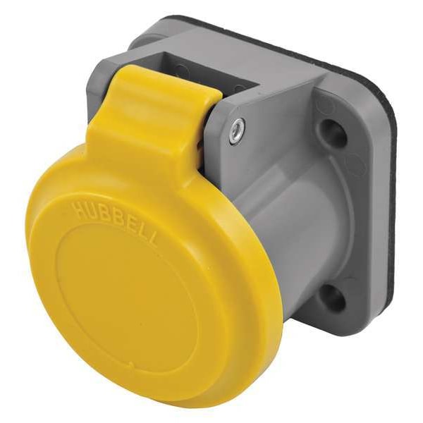 Hubbell Wiring Device-Kellems Single Pole Connector, Non-Met Cover, Yllw - HBLNCY
