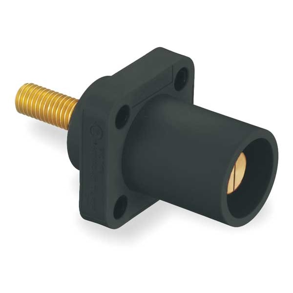 Hubbell Wiring Device-Kellems Receptacle, 3R, 4X, 12K, Stud, Black - HBLMRSBK