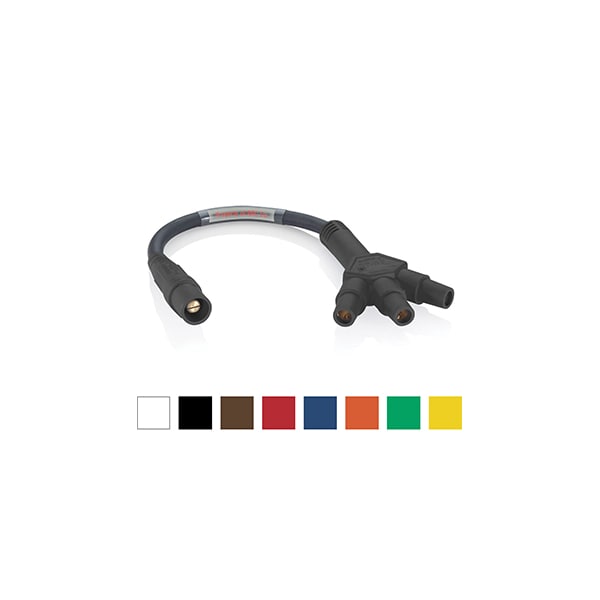 Leviton Cabled Triple Connector, Red, Male, Taper - 16A33-UR
