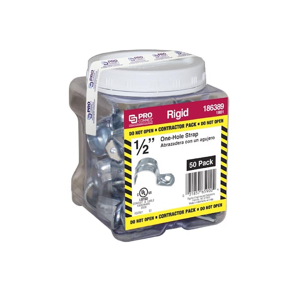Sigma Engineered Solutions Sigma Engineered Solutions ProConnex 1/2 in. D Zinc-Plated Steel 1 Hole Strap 50 pk - 1801