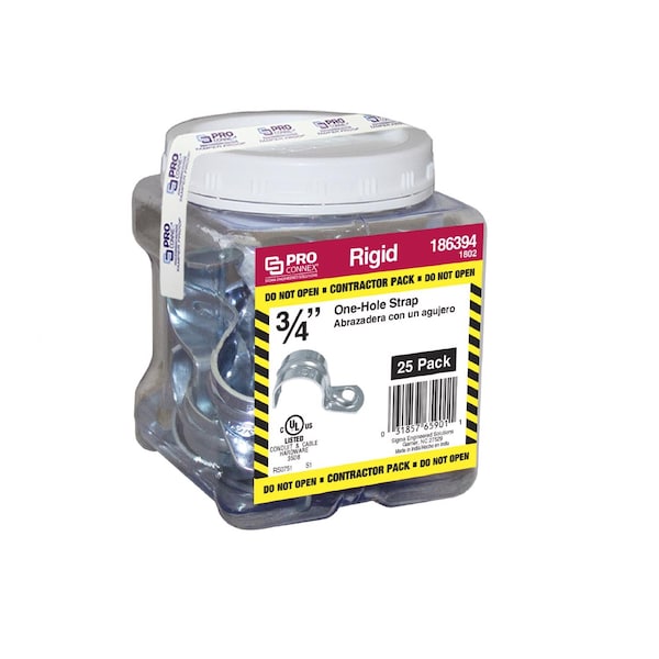 Sigma Engineered Solutions Sigma Engineered Solutions ProConnex 3/4 in. D Zinc-Plated Steel 1 Hole Strap 25 pk - 1802