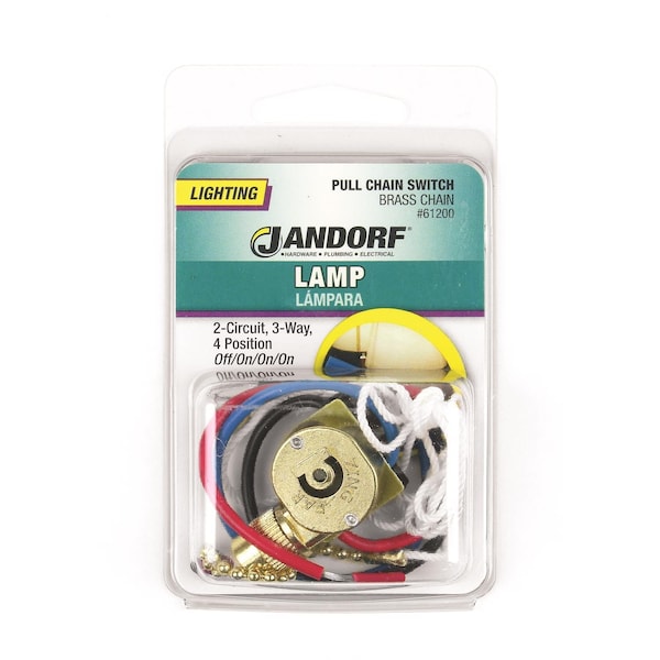 Jandorf Jandorf 6 amps Single Pole or 3-way Pull Chain Appliance Switch Brass 1 pk - 61200