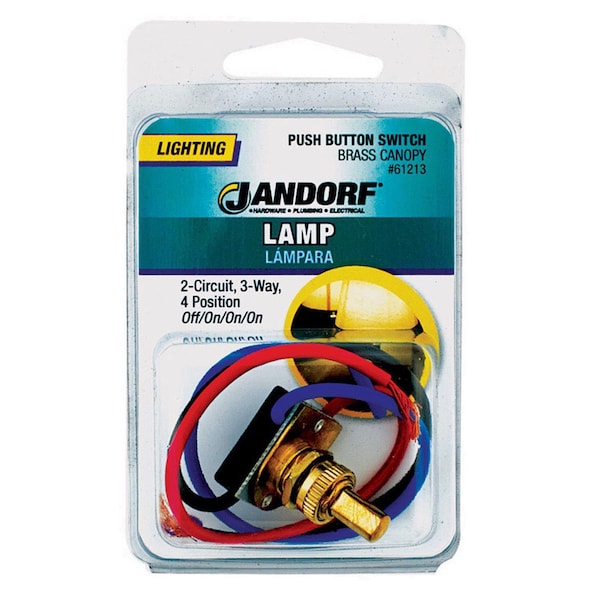 Jandorf Jandorf 6 amps Single Pole or 3-way Push Button Appliance Switch Brass 1 pk - 61213