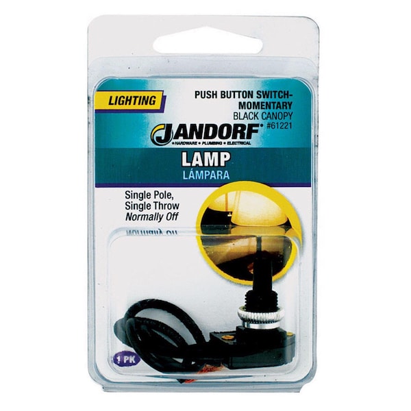 Jandorf Jandorf 6 amps Single Pole Push Button Appliance Switch Black 1 pk - 61221