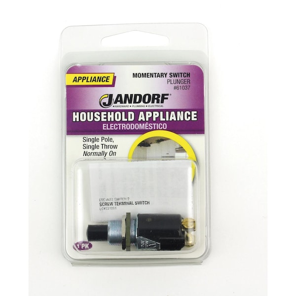 Jandorf Jandorf 0.25 amps Single Pole Momentary/Normally On Appliance Switch Black 1 pk - 61037