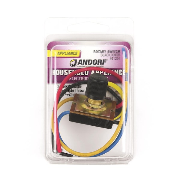 Jandorf Jandorf 13 amps Single Pole Rotary Appliance Switch Black/Silver 1 pk - 61204