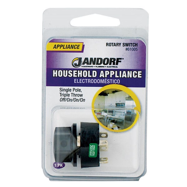 Jandorf Jandorf 13 amps Single Pole Rotary Appliance Switch Black 1 pk - 61005
